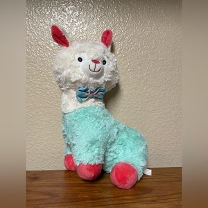 Inter-American Llama Alpaca Cream Green Pink ears & legs Swirly Stuffed Splush